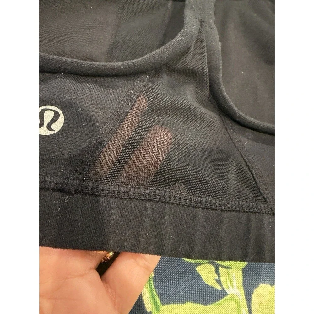 Lululemon Womens 10 Sports Bra Racerback Black Mesh Back